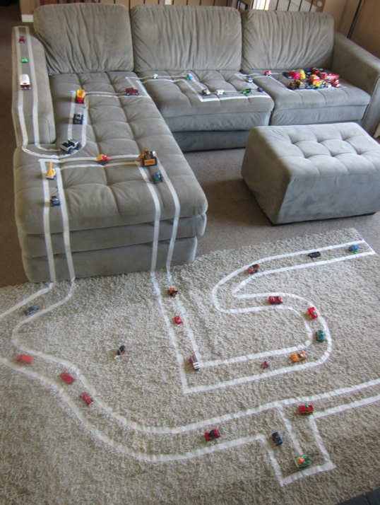 Masking Tape Race Track – Boredom Buster!