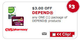 Depend Coupon $3 00 off any (1) package of Depend Products Living