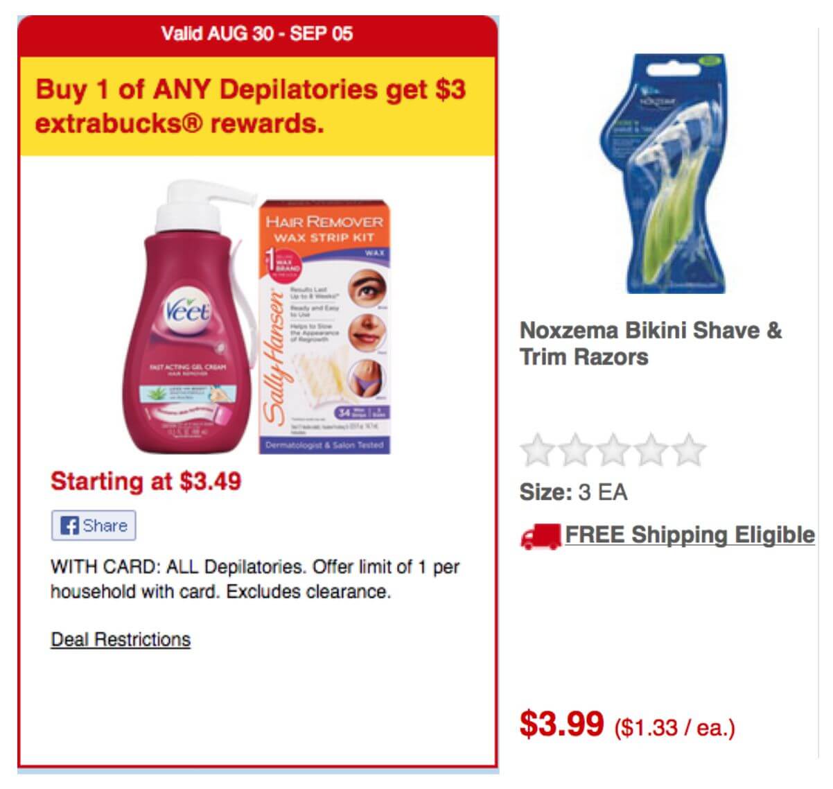 noxzema bikini shave and trim cvs