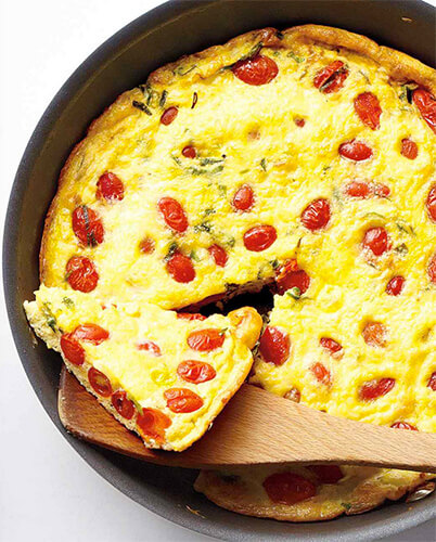 Tomato Scallion and Cheddar Frittata