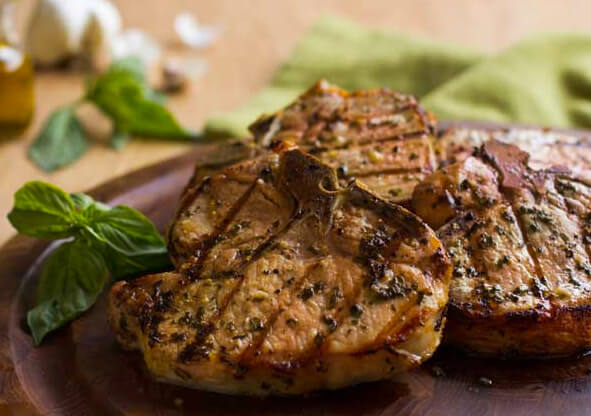 Basil Garlic Pork Chops