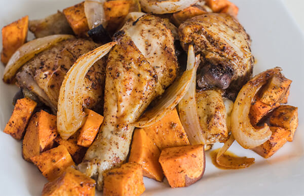 Southwest Roasted Chicken and Sweet Potatoes