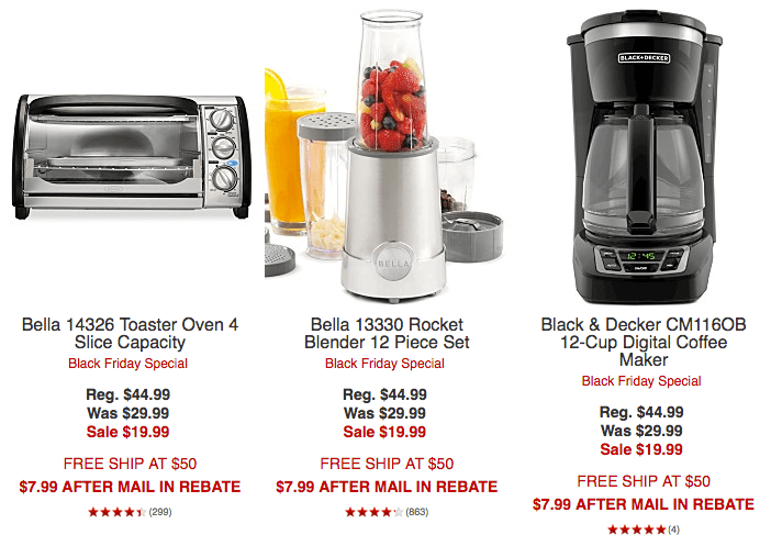 Bella & Black + Decker Small Kitchen Appliances for $7.99