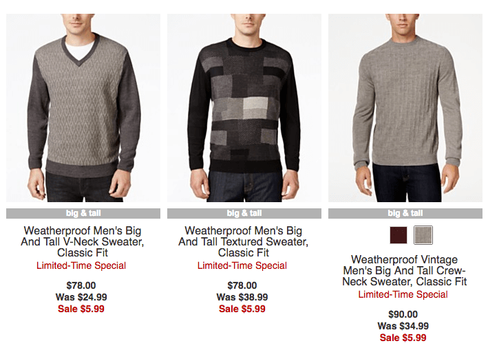 macy's big and tall sweaters