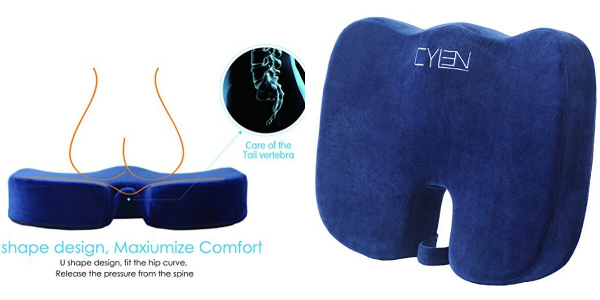 CYLEN Home-Memory Foam Ventilated Orthopedic Seat Cushion $13.75