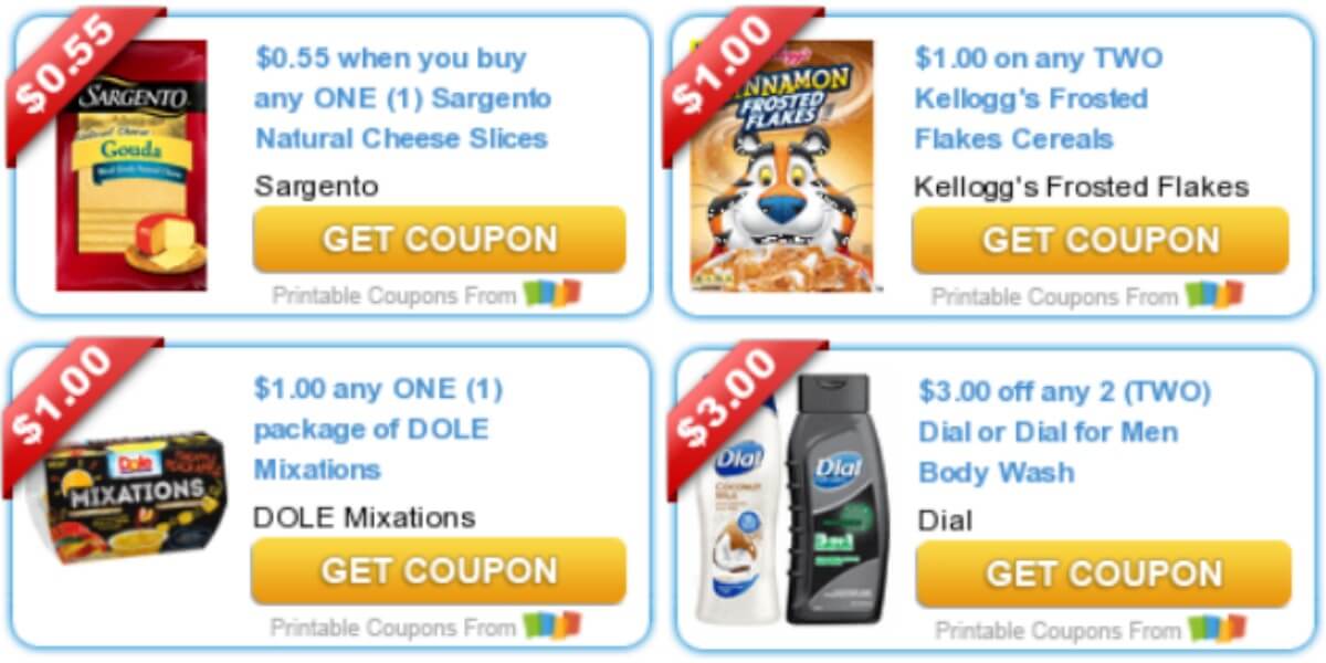 Today’s Top New Coupons Savings from Kellogg’s, Dial, Sargento & More