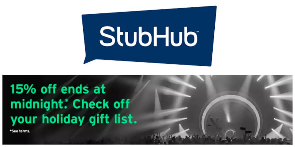 Rare Deal Alert! 15 Off StubHub Concerts, Sport Events and More