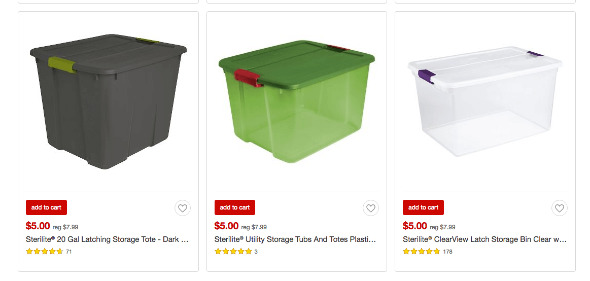 Target: Sterilite 20 Gal Latching Storage Tote $5 {Store Pick Up