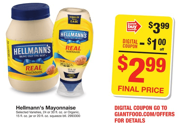 Hellmann S Mayo Only 2 99 Stop Shop Giant And Giant Martin Living Rich With Coupons