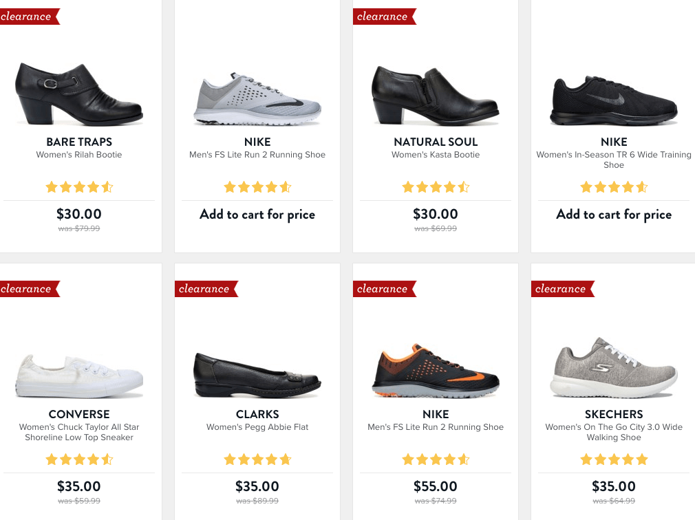 shoes on clearance
