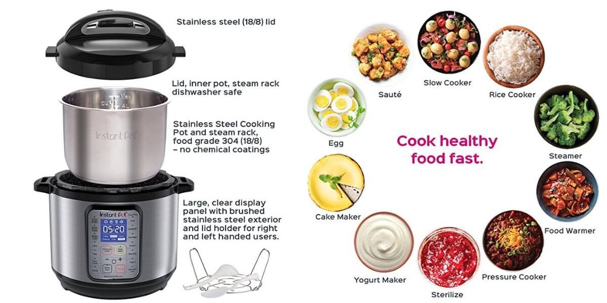 nstant Pot 6qt 9-in-1 Pressure Cooker Bundle - appliances - by