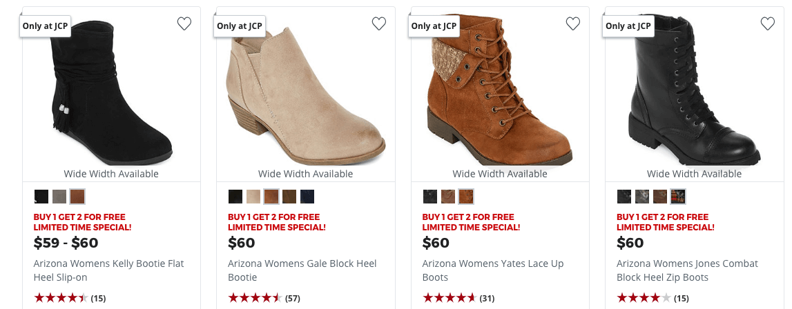 jcpenney lace up boots
