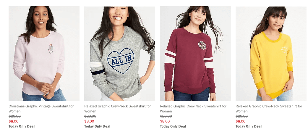 old navy holiday crew sweatshirts