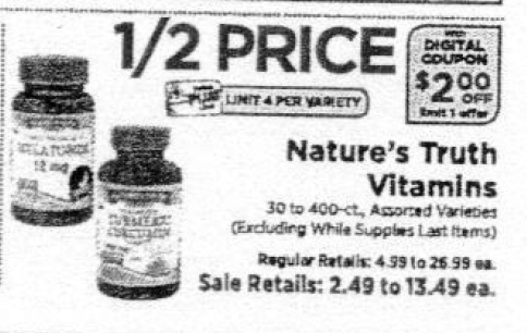 Nature's Truth Coupons January 2019