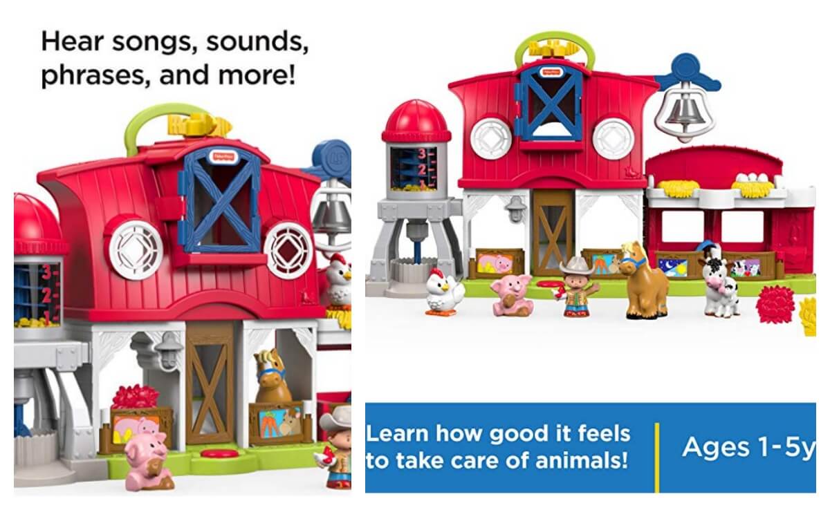 little people caring for animals farm playset