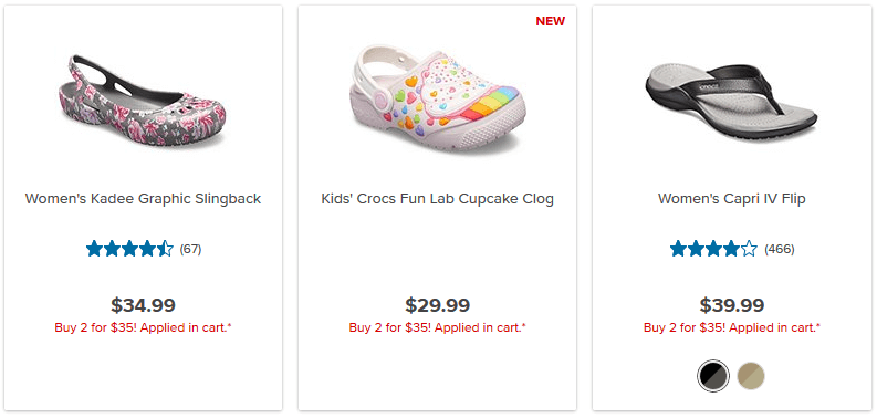 Crocs: 2 Pairs for $35 + Free Shipping 