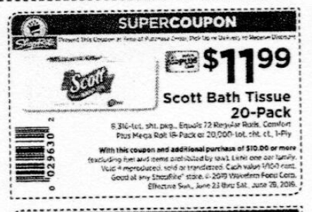 Confirmed Kimberly Clark Catalina Deal At Shoprite Scott Bath Tissue Just 0 16 Per Roll More Deals Living Rich With Coupons