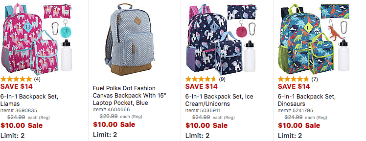 $10 backpacks at office depot