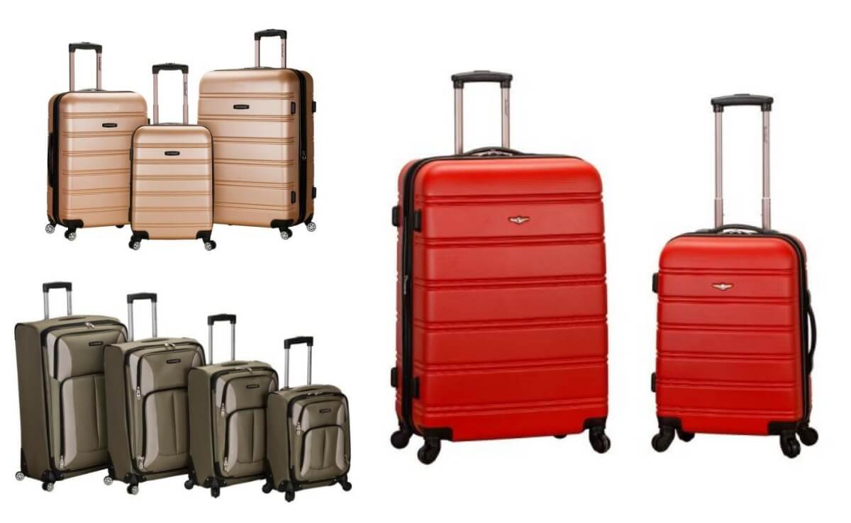 rockland melbourne 2 piece hardside spinner luggage set