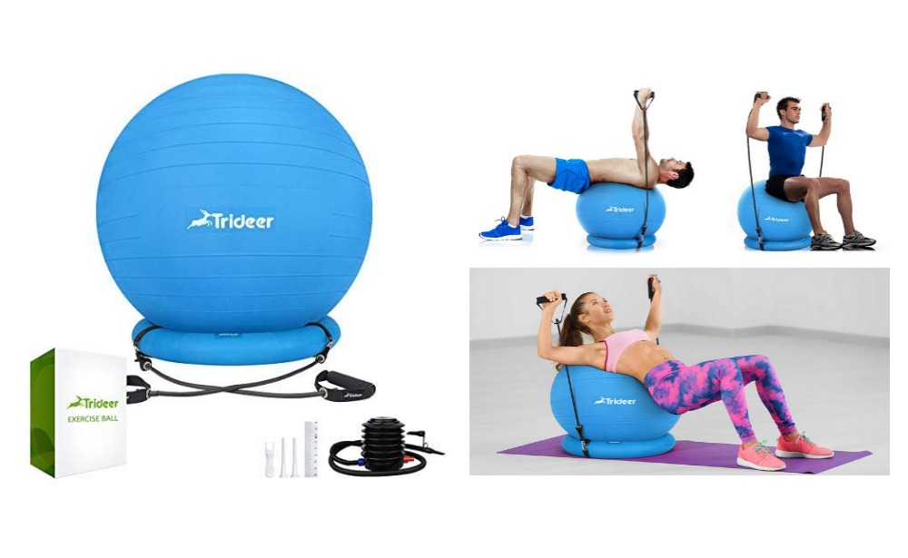 stability ball base with resistance bands
