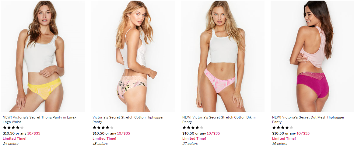 10 for $35 Panties at Victoria's Secret (Reg.$10.50 each)