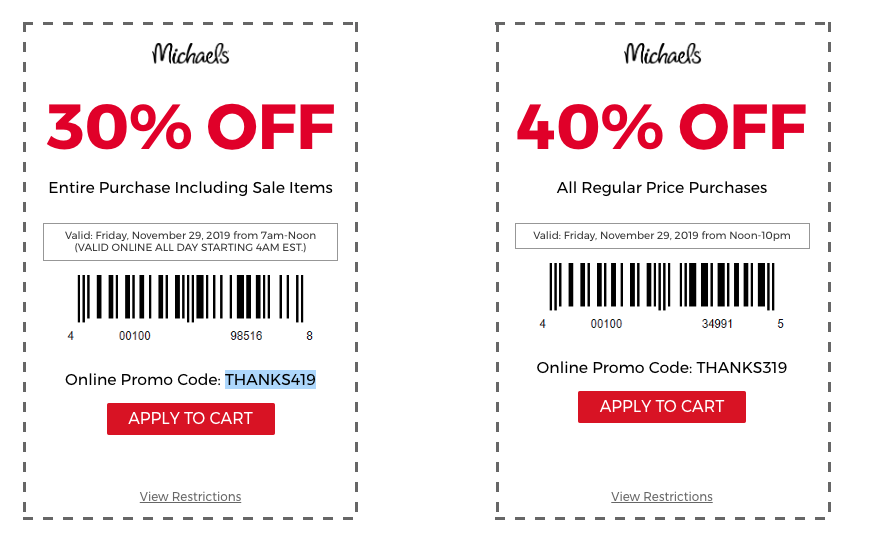 Michael's Coupons: 30% off entire purchase and more!