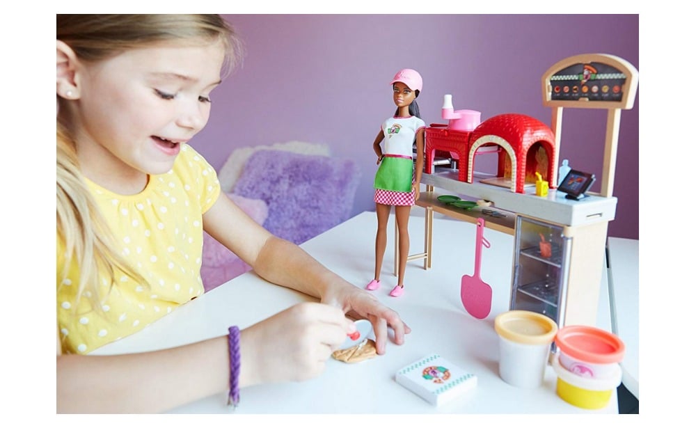barbie pizza chef doll and playset