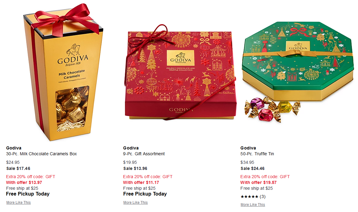 30 + 20 off Godiva Gifts at Macy’s + Get it by Christmas! Living