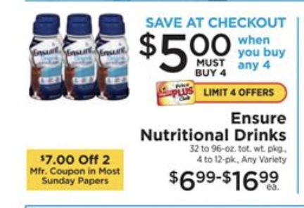 Ensure Nutritional Drink Multi packs as Low as $2 24 at ShopRite