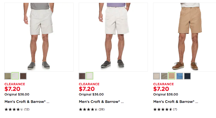 kohls mens shorts clearance