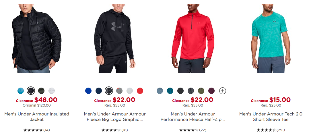 under armour clearance mens