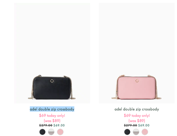 kate spade adel double zip crossbody