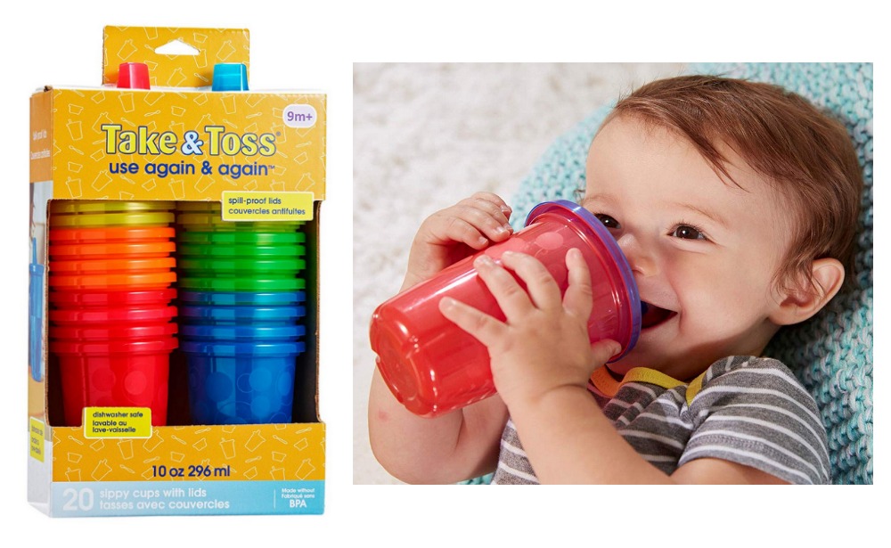 The First Years Take & Toss Spill-Proof Sippy Cups With Snap On