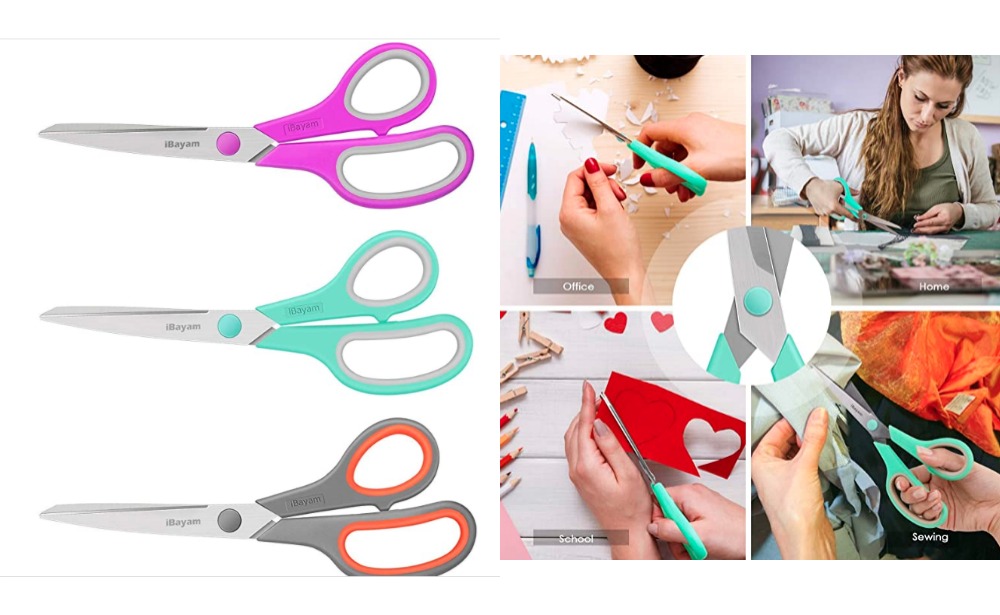 Hot Lightning Deal! iBayam Scissors, 8″ Multipurpose Scissors Bulk 3-Pack  {}