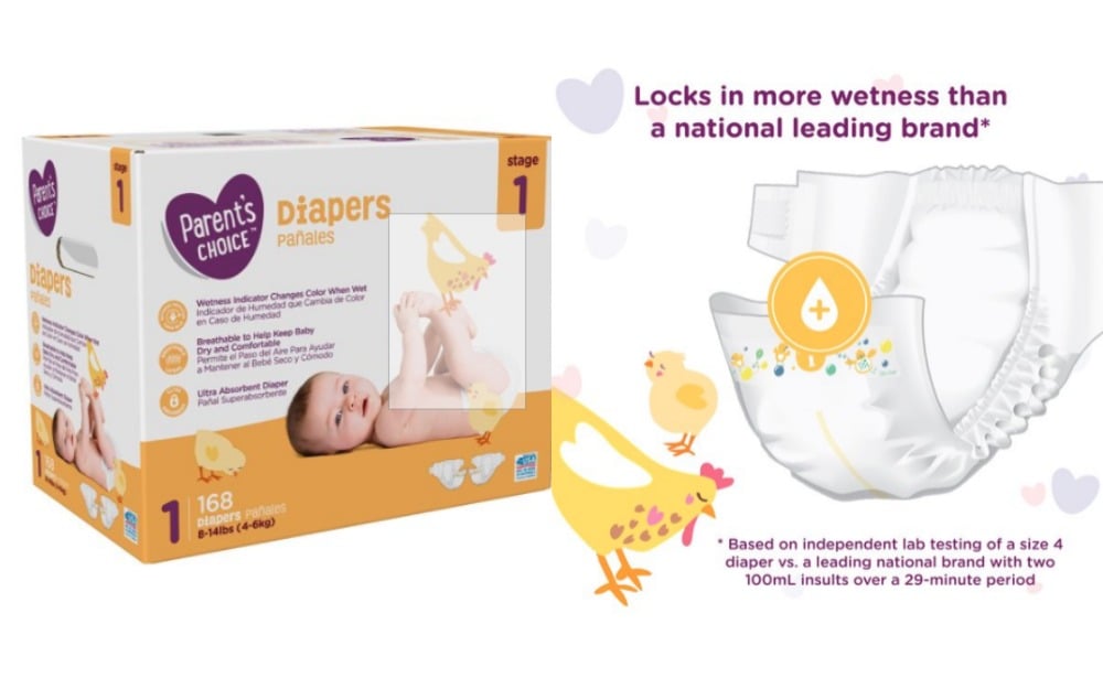 parents choice diapers size 8