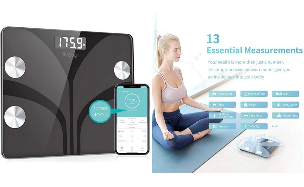 Body Fat Scale, Bveiugn Smart Wireless Digital Bathroom BMI Weight