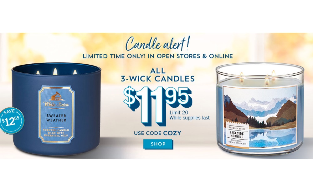 11.95 candles bath and body works