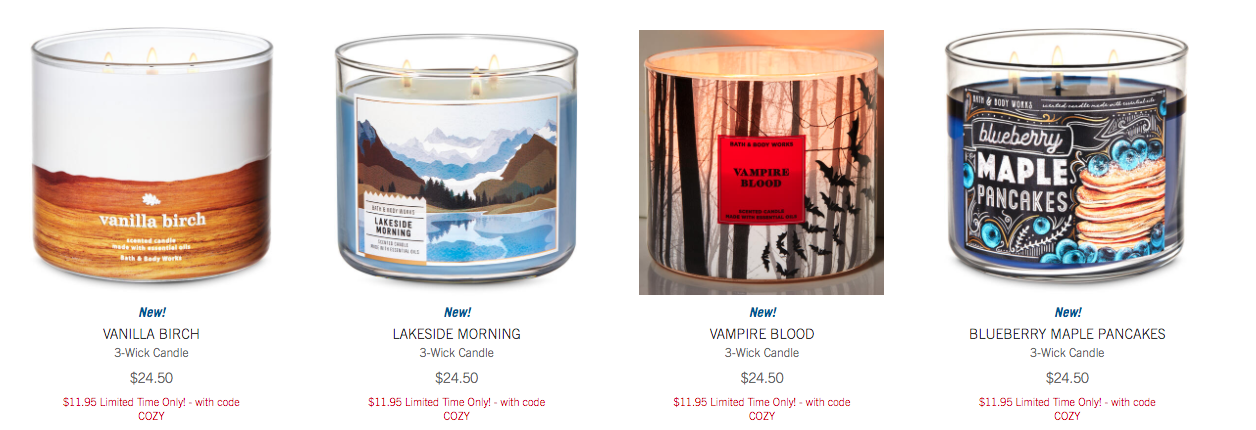 11.95 candles bath and body works