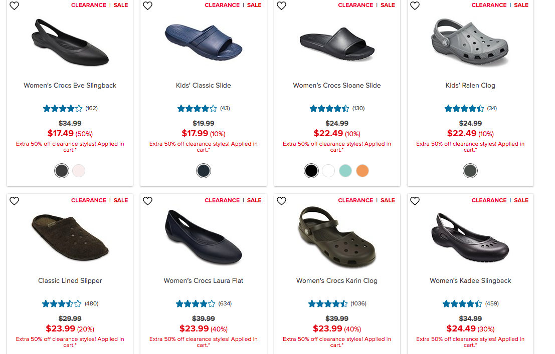 Extra 50% off at Crocs! Prices Starting 