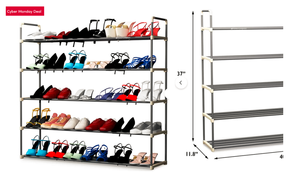 1 tier 5 pair shoe rack