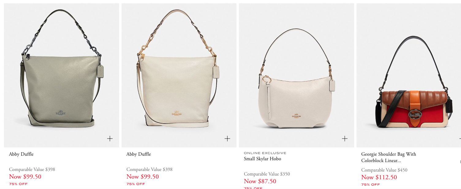 Coach Outlet Sale Shopping 75% Off Online and at Coach Outlet