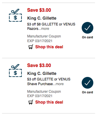 king c gillette coupon