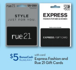 Rite Aid Shoppers – Save Up To $10 on Rue 21 or Express Cards Gift Cards!