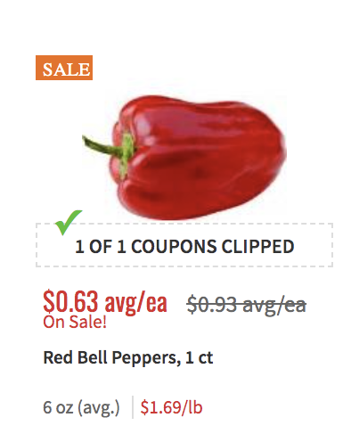 Red Bell Peppers, 1 ct, 6 oz