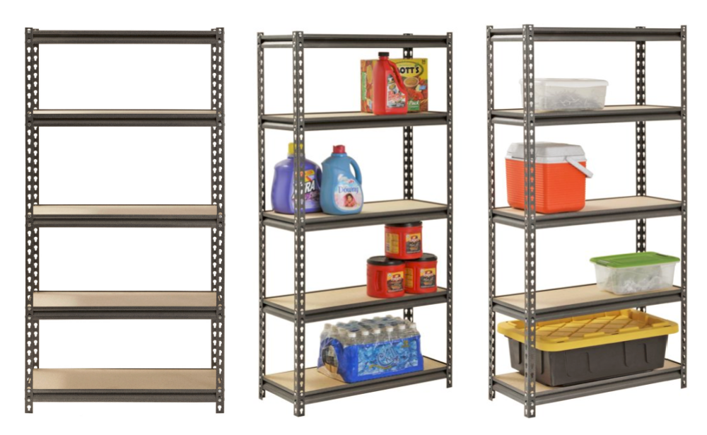 Muscle Rack 5-Shelf Steel Shelving Silver-Vein 12 D x 30 W x 60 H