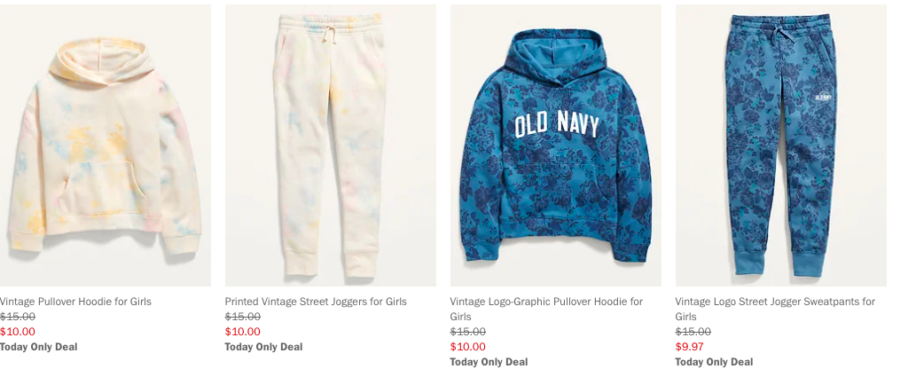 Old Navy Kid's Sweatshirts and Sweatpants just $10 & Women's Tanks