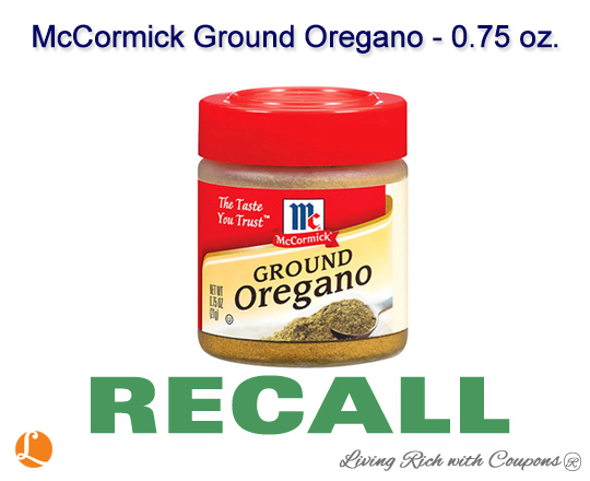 McCormick Ground Oregano Recall