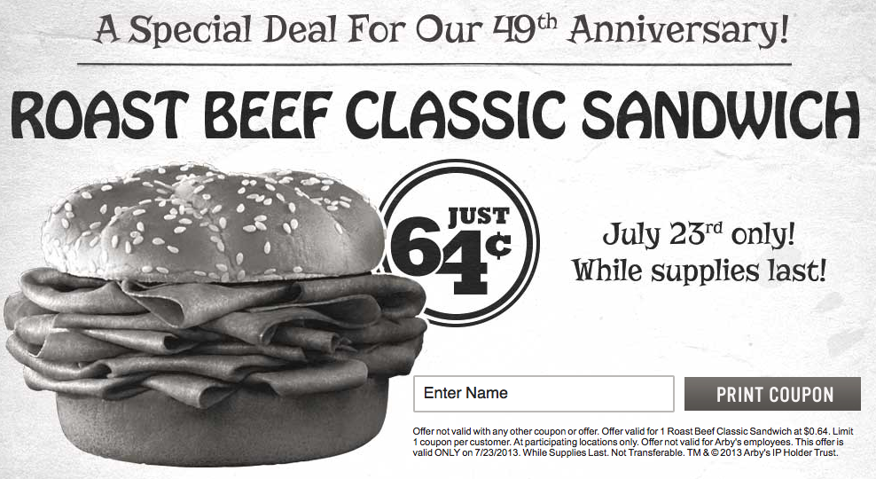 Arbys Coupon