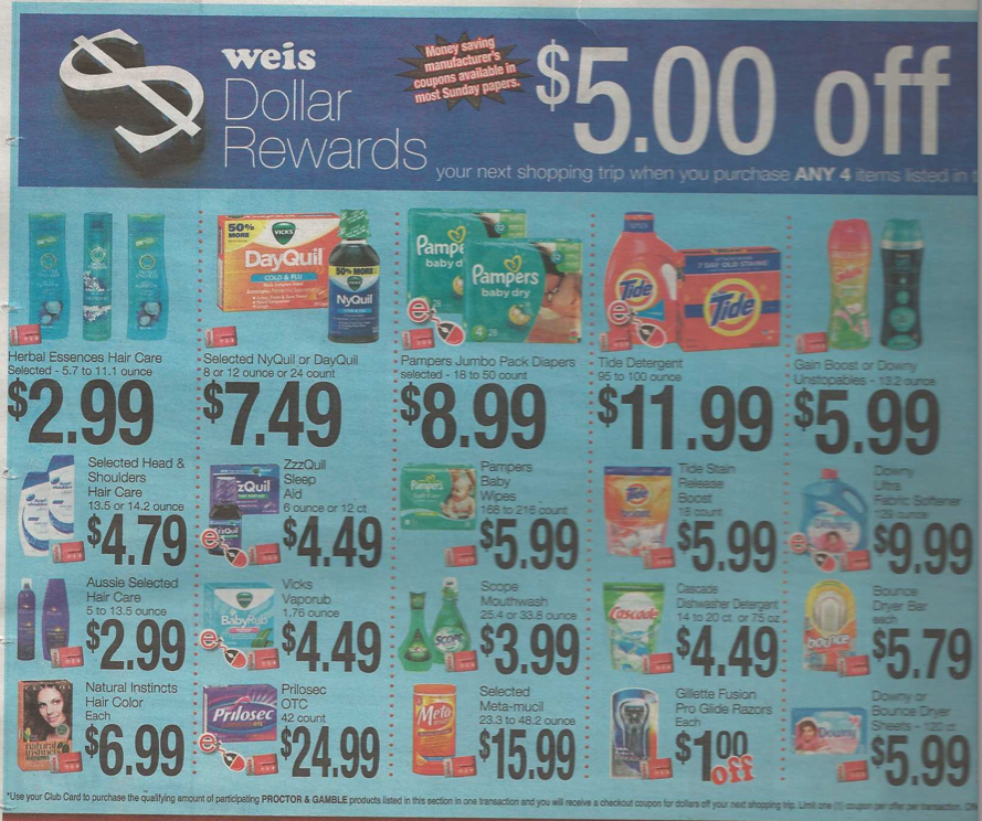 Weis P&G Catalina Deal