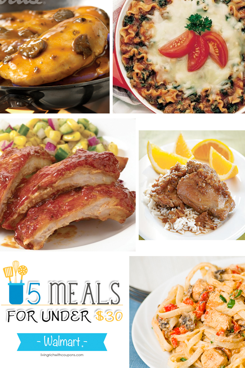 5 Meals for Under $30 at Walmart Matched with This Week's Deals